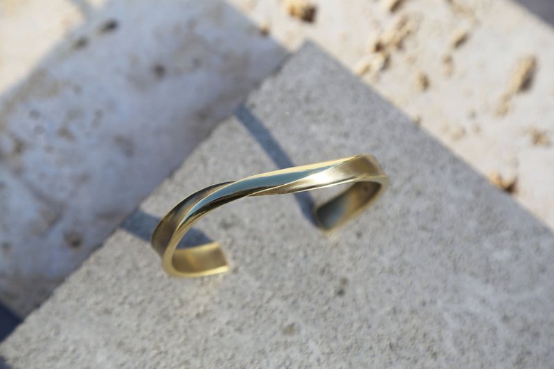 大无限-宽版/窄版  -无纹 锻敲黄铜手环  - 手链/手环 - 其他金属 金色