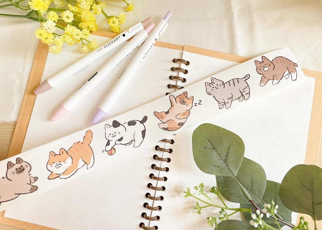 猫猫PET胶带-4cm - 纸胶带 - 塑料 多色