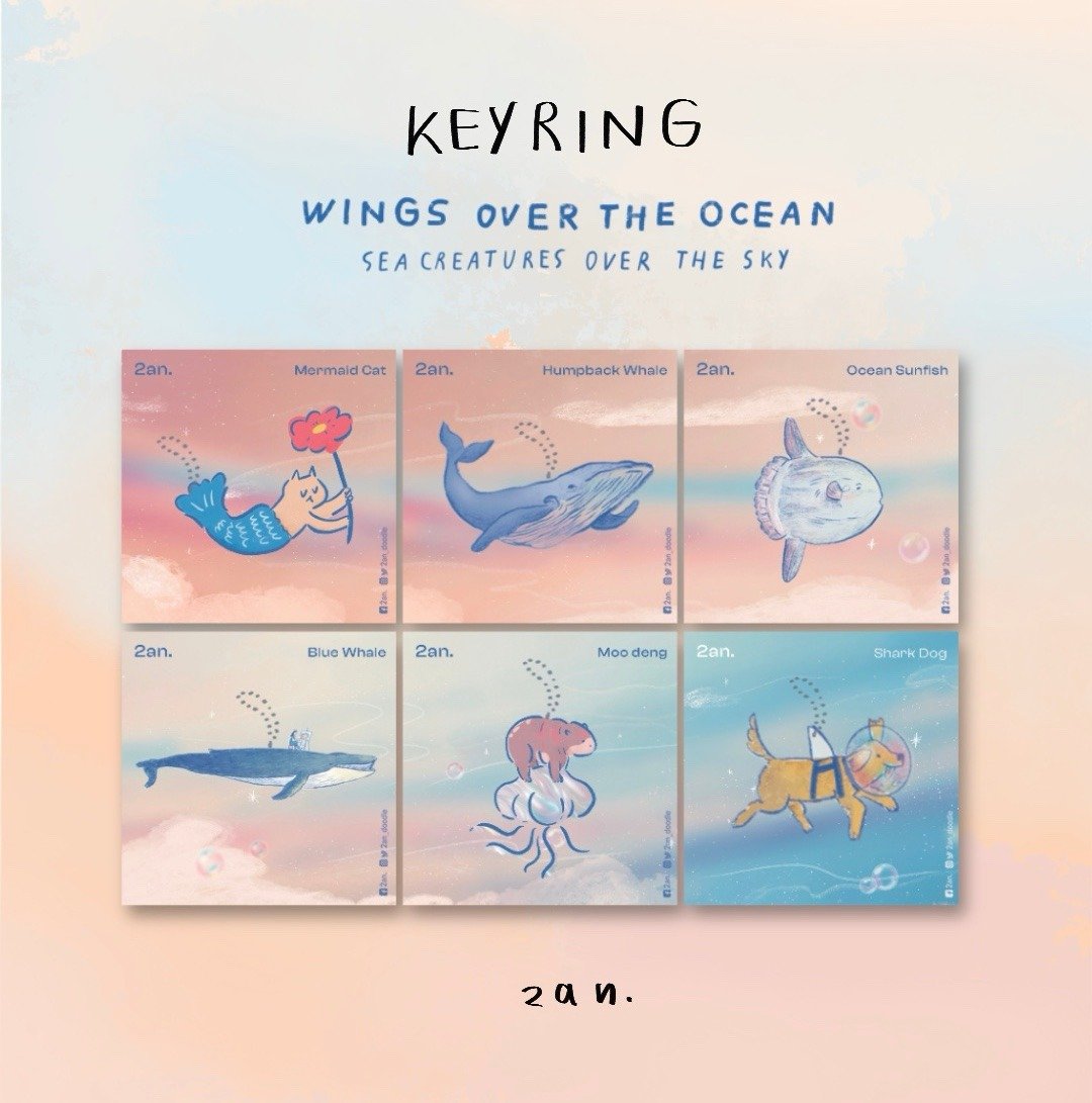 Keychain : Whale , Wings over the ocean - 钥匙链/钥匙包 - 压克力 