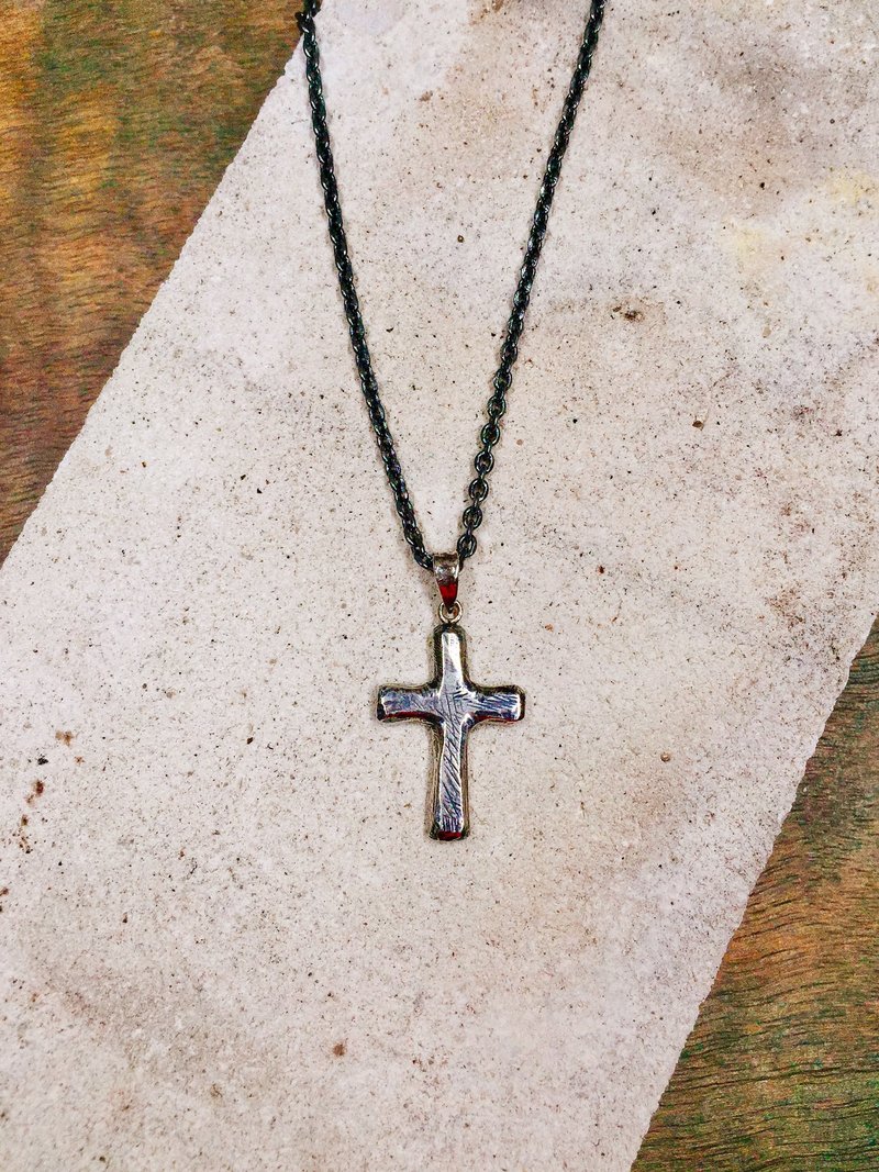 【男款】十字架项链 (925银) - 对戒 - 纯银 银色