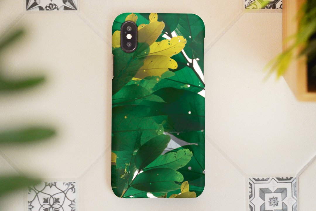 43-4 abstract leafs iphone case for iphone 6,7,8, plus iphone xs, iphone xs max - 手机壳/手机套 - 塑料 绿色