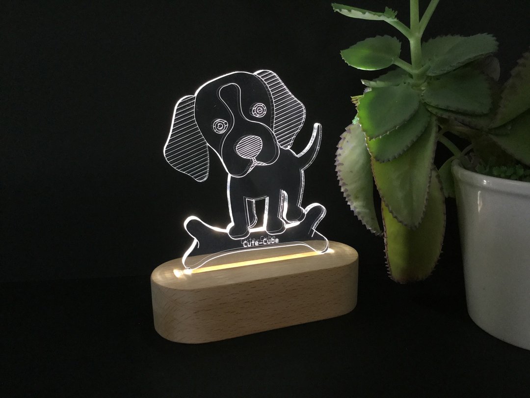 【福袋】文创商品/LED 压克力夜灯 - 米格鲁 交换礼物 圣诞礼物 - 灯具/灯饰 - 压克力 透明