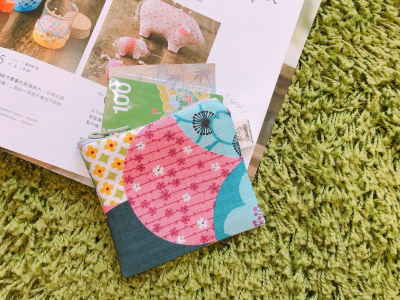 小巧款 零钱包/零钱包/钱包-几何Janpan - 皮夹/钱包 - 棉．麻 紫色