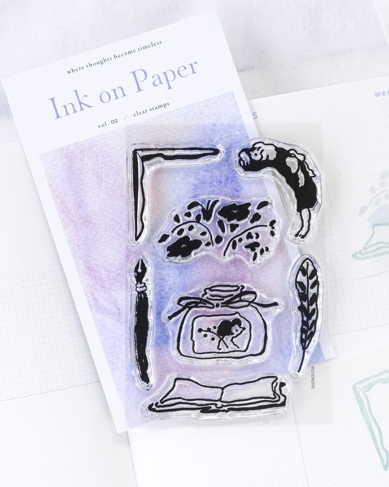 水晶印章组 - 02 纸里行间 | 女孩印章 | 手帐素材 | dodolulu - 印章/印台 - 聚酯纤维 透明