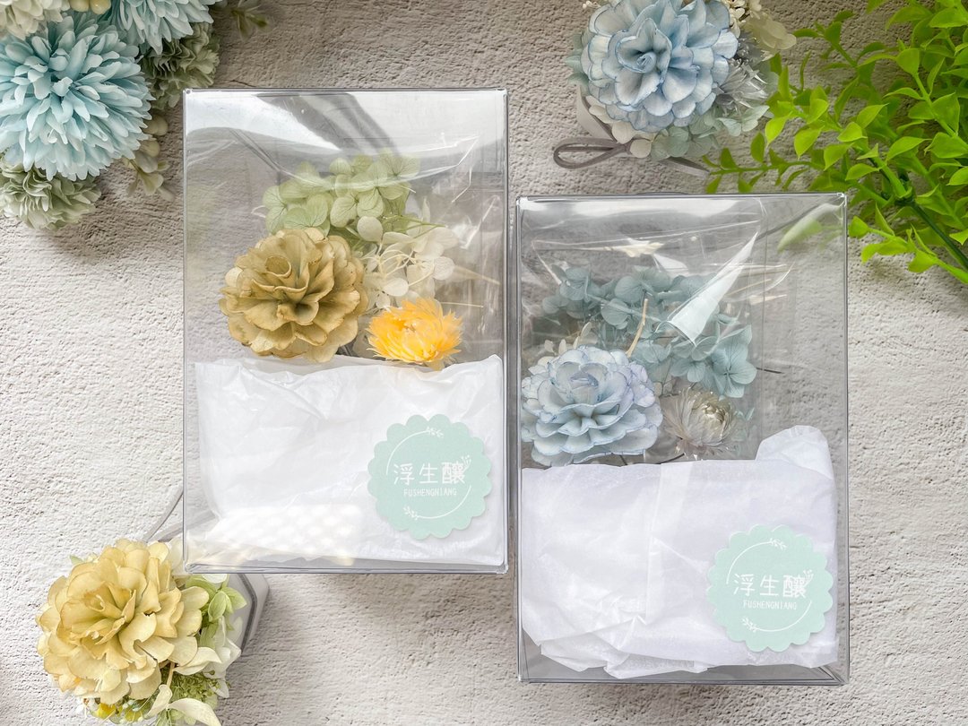 【DIY】干燥花扩香盆手作材料包(蓝色/绿色) + 教学影片 - 植栽 - 植物．花 绿色