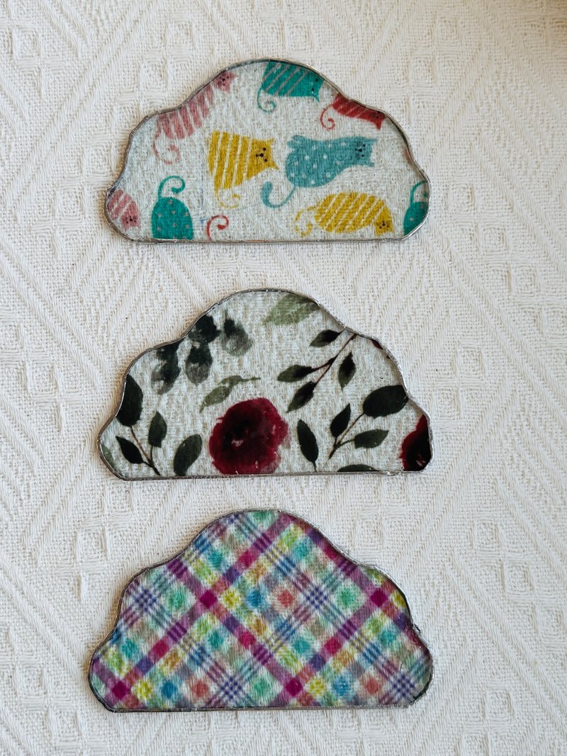 彩色玻璃镶崁玻璃-云朵玻璃垫、饰品盘、香锥盘 - 其他 - 玻璃 