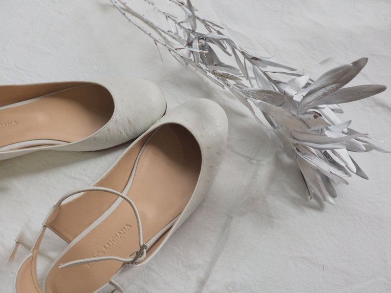 And 圆形浮影 夏日皮革凉鞋 - 男女凉鞋 - 真皮 白色