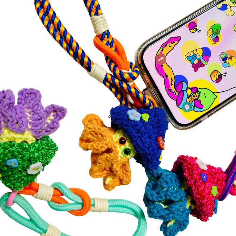 PEEKOME 水母钩编玩偶钥匙扣 - 钥匙链/钥匙包 - 棉．麻 多色