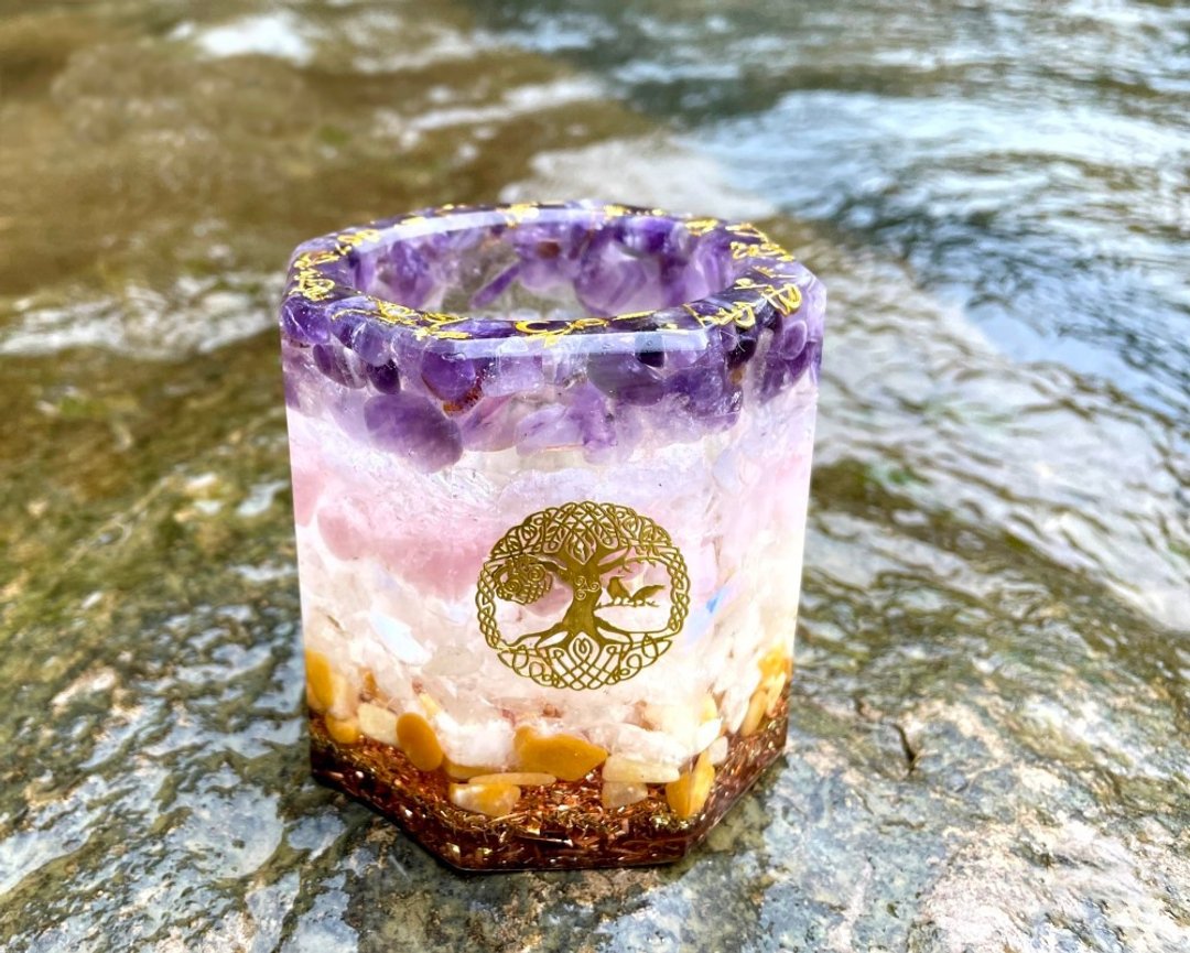 生命之树水晶笔筒 | 神圣符号 | 宁静 | 文具整理收纳 - 卫浴用品 - 水晶 紫色