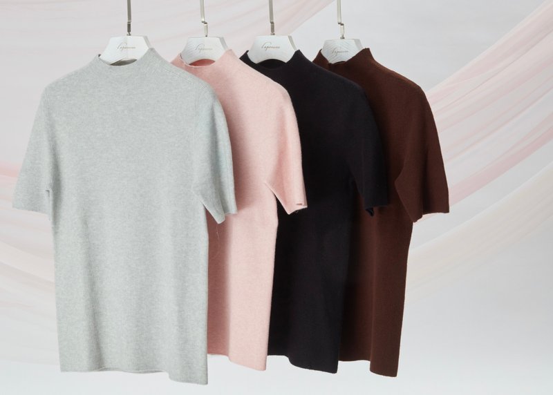 100%羊毛针织短袖上衣 - 女装上衣 - 羊毛 多色