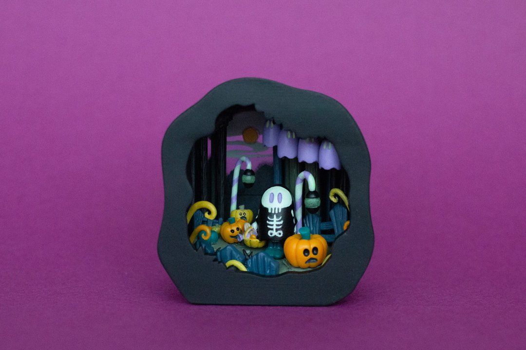 [October] Ghost-chan's Halloween diorama figure - 玩偶/公仔 - 塑料 黑色