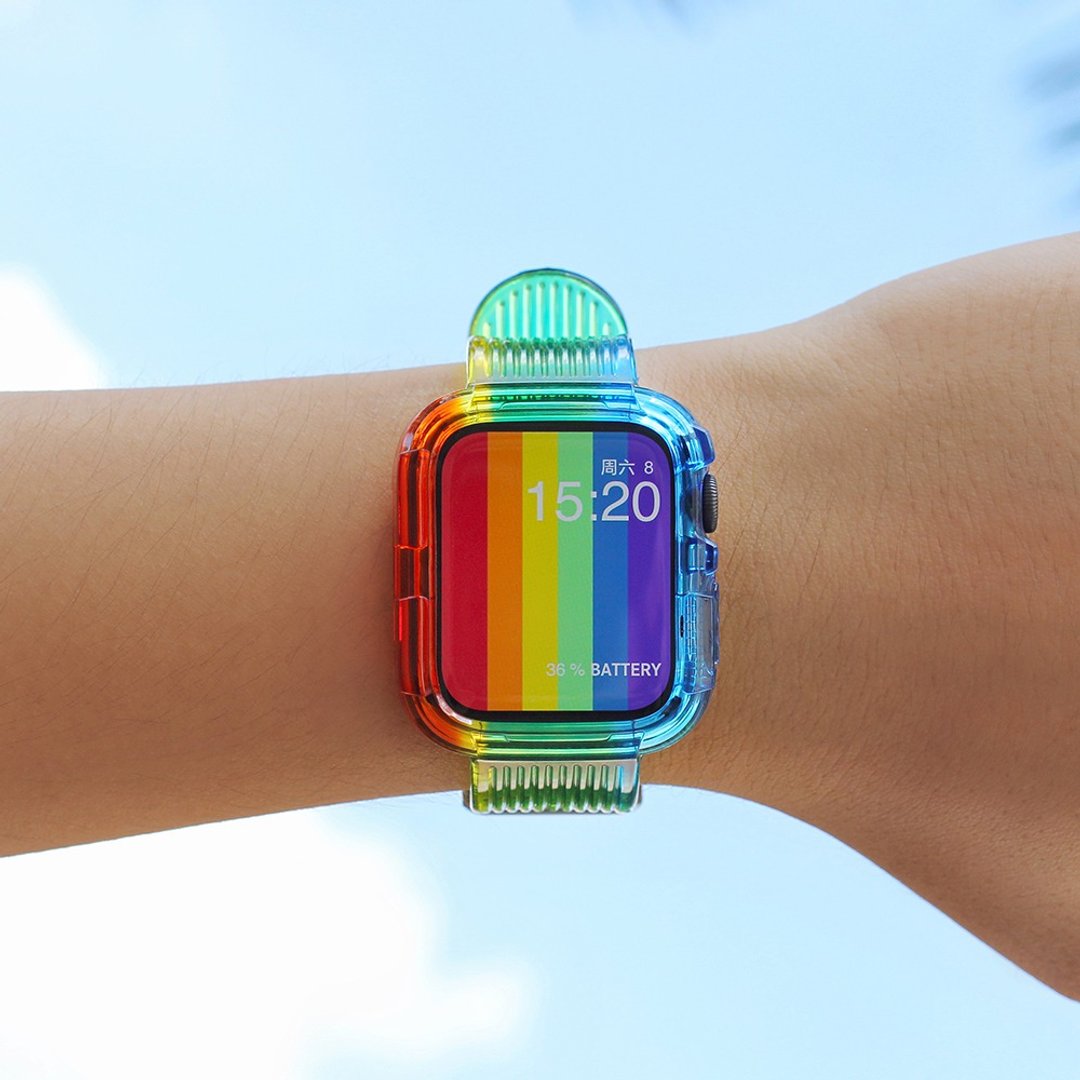 Apple Watch 防摔半透明运动表带 - 彩虹款 - 其他 - 塑料 多色