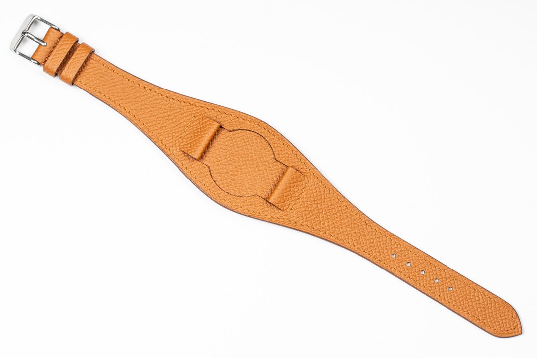 Epsom gold Leather Strap, Full Bund Strap, Premium Leather Watch Band 16mm 17mm - 表带 - 真皮 金色