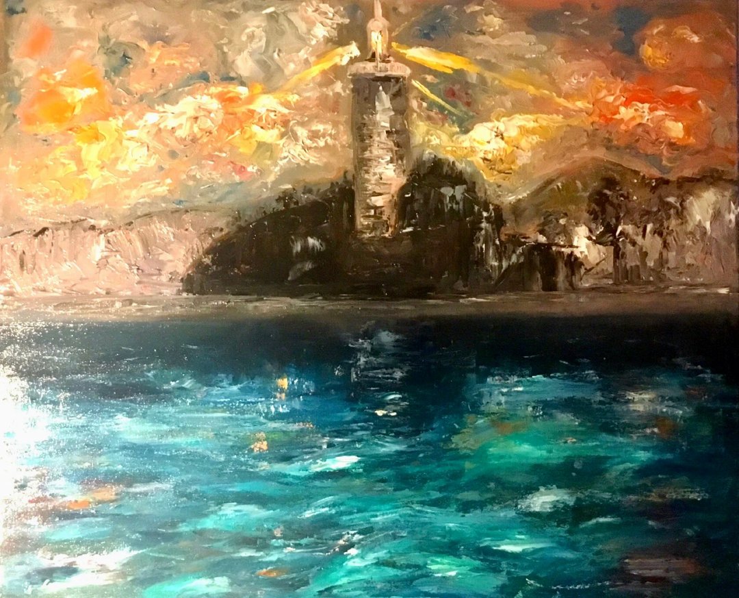 灯塔原版油画 - 墙贴/壁贴 - 其他材质 蓝色