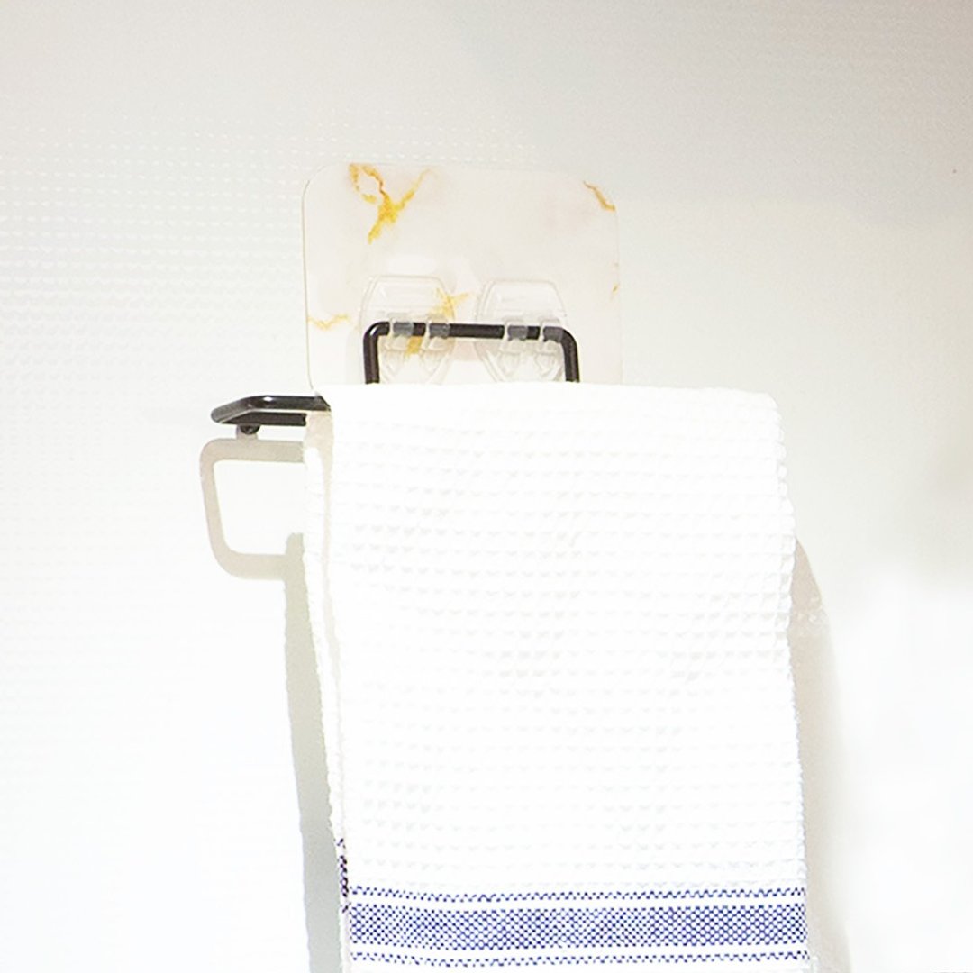 Otel Magic Sticky Hook Towel hanger Mable pattern 2pcs - 卫浴用品 - 塑料 白色