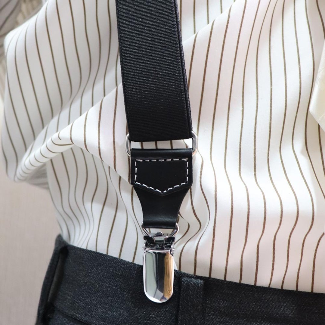 Suspender Double One JPN 30mm width Formal Height up to 185cm Made in Japan - 其他 - 橡胶 黑色