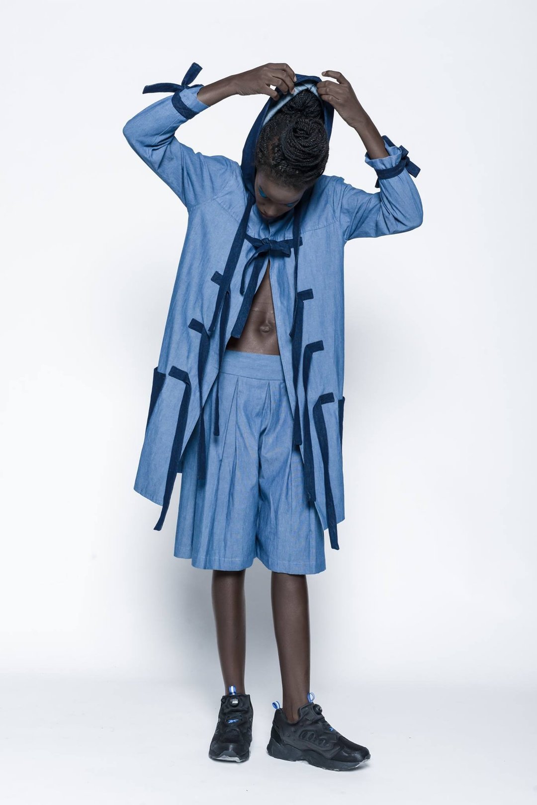 Getleman Pleated Skirt Pants - 男士长裤 - 棉 蓝色