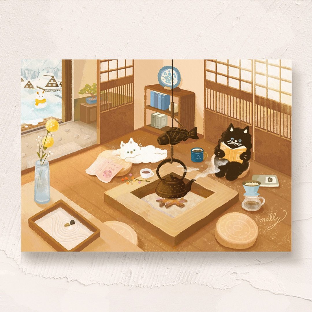 postcard-日本古民家 - 卡片/明信片 - 纸 咖啡色