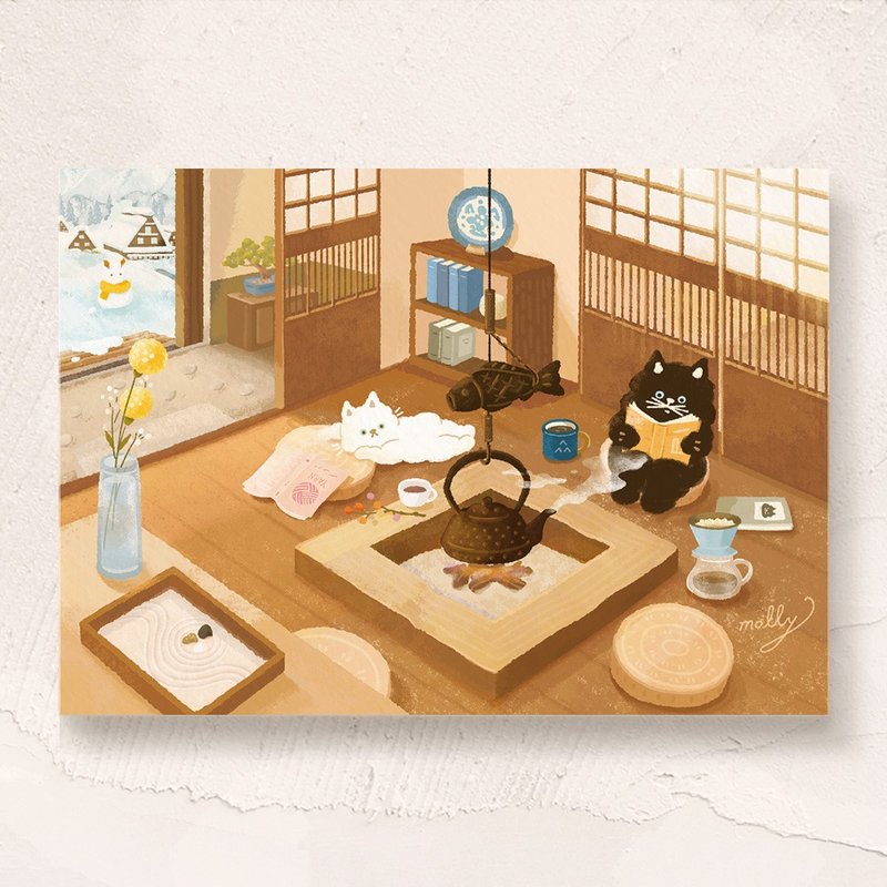 postcard-日本古民家 - 卡片/明信片 - 纸 咖啡色