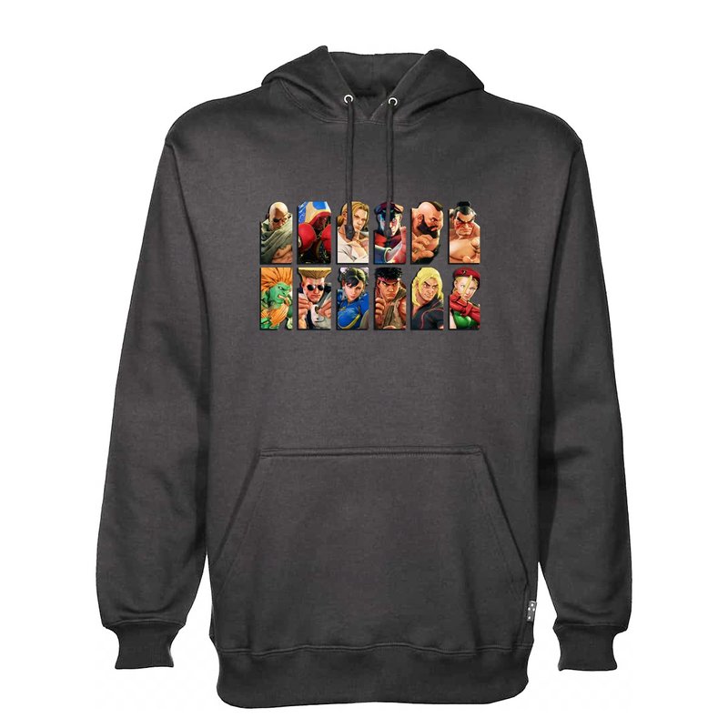街霸V炭灰/宝蓝连帽卫衣(街头霸王/快打旋风/Street Fighter系列) - 中性连帽卫衣/T 恤 - 棉．麻 