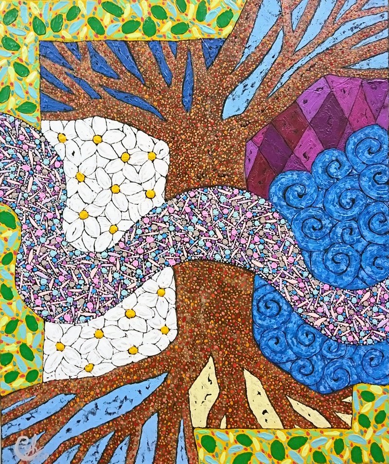 大自然绘画 树木画－分享爱  生命大树 - 订制画像 - 棉．麻 多色