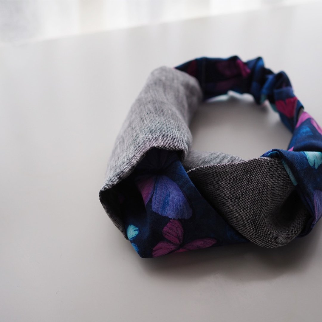 Headband Kallista -FH05 -cotton, fabric, hairband - 发带/发箍 - 棉 紫色