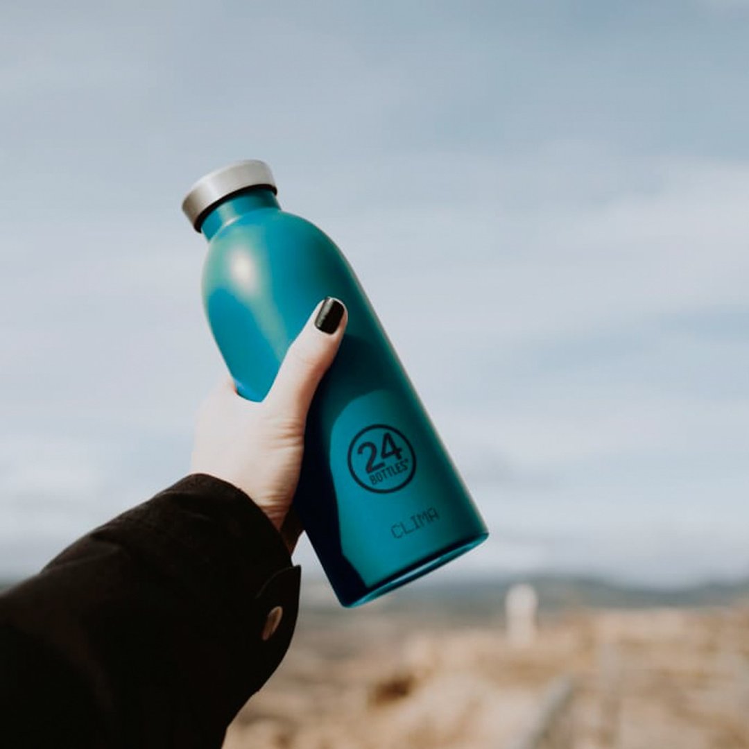 意大利24Bottles【CLIMA冷热保温系列】海湾之蓝(磨砂) -不锈钢瓶 - 水瓶/水壶 - 不锈钢 蓝色