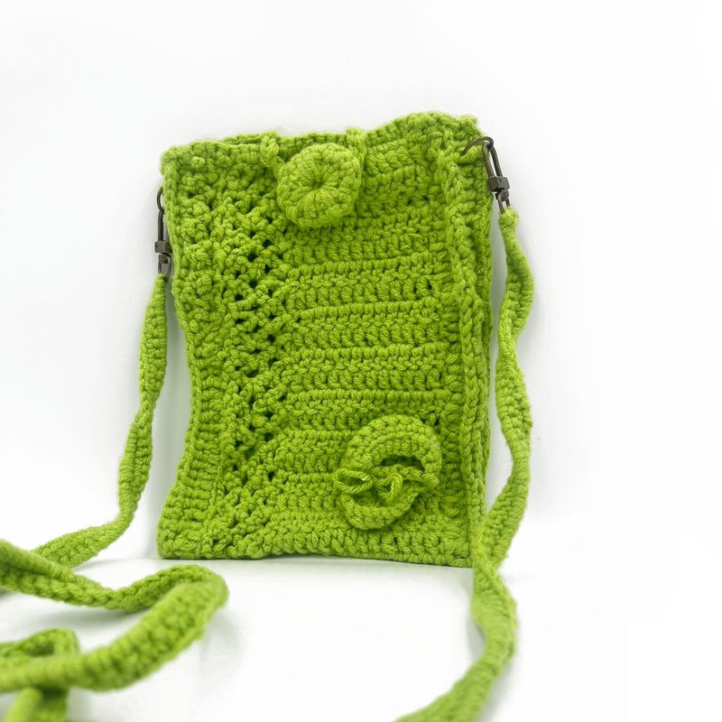【Shoulder bag】草芽手机肩背包 | 夏日 - 侧背包/斜挎包 - 棉．麻 绿色