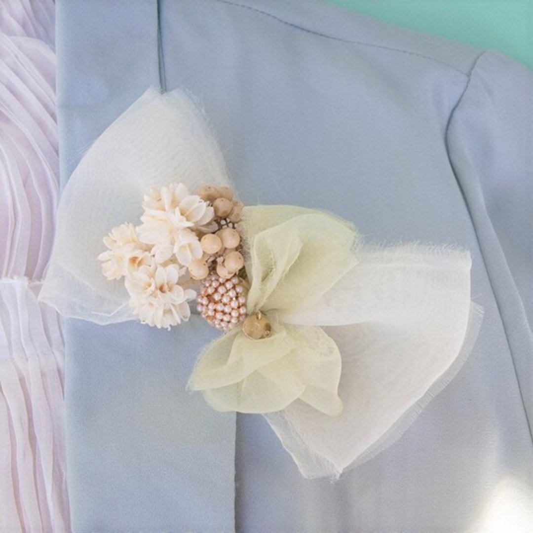 Soft Ribbon Corsage | Natural - 胸花/手腕花 - 其他材质 绿色