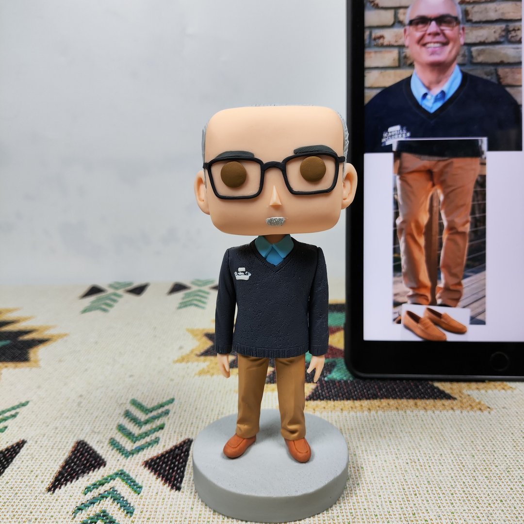 纯手工定制美国Funko Pop 自画肖像公仔娃娃男朋友老公生日礼物 - 玩偶/公仔 - 粘土 多色