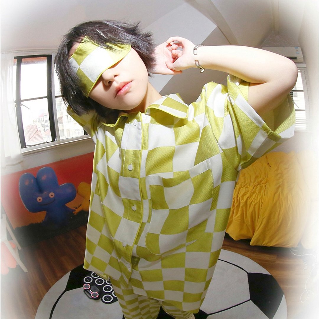 MOF少女百货 棋盘格套装 金色睡衣 - 居家服/睡衣 - 其他材质 绿色
