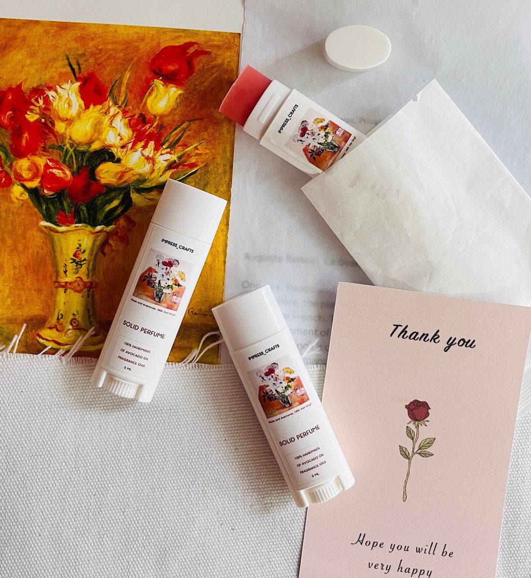 Solid Perfume : English Rose :travel perfume 5ml. - 蜡烛/香氛/手工皂 - 蜡 红色