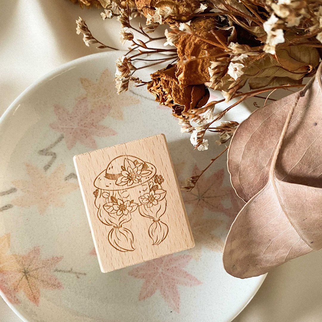 Summer Hat Rubber Stamp - 印章/印台 - 橡胶 