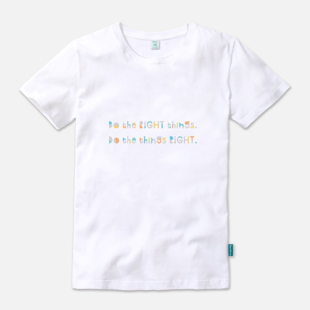 Do the RIGHT things - 中性版短袖T-shirt - 中性连帽卫衣/T 恤 - 棉．麻 多色