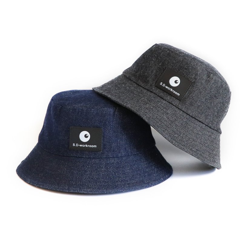 丹宁素色渔夫帽fisherman hat - 帽子 - 棉 黑色