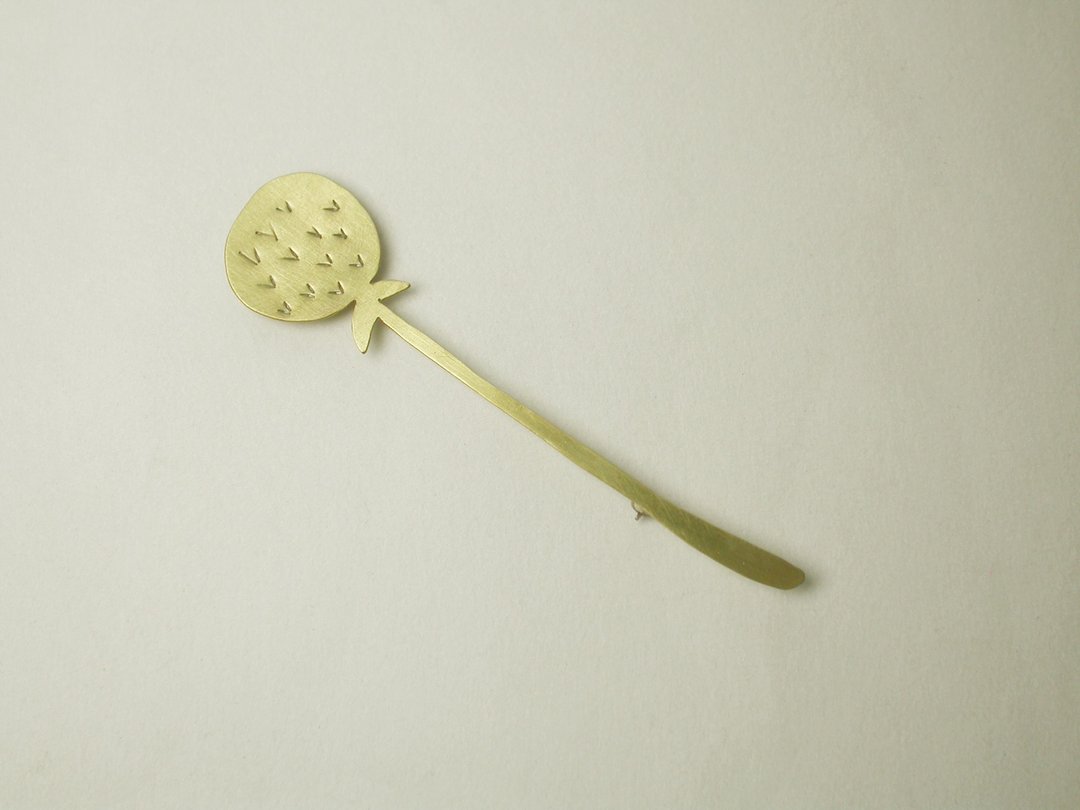【YunShao Jewelry】Plant 系列  #c2小球花胸针 - 胸针 - 铜/黄铜 黄色