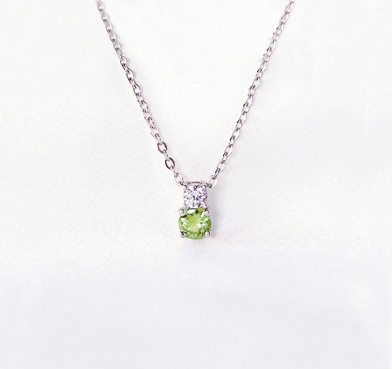 多色4mm | 顶级坦桑石| 橄榄石| 托帕石纯银项链 - 项链 - 水晶 