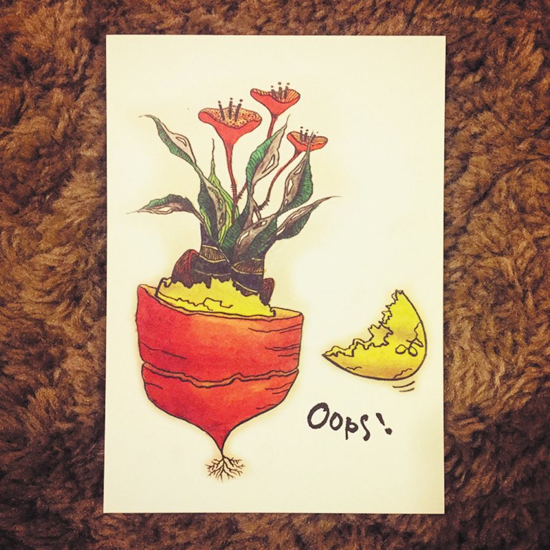 九十九疯狂蛋糕插画计划 - 手绘明信片 / Oops! - 卡片/明信片 - 纸 