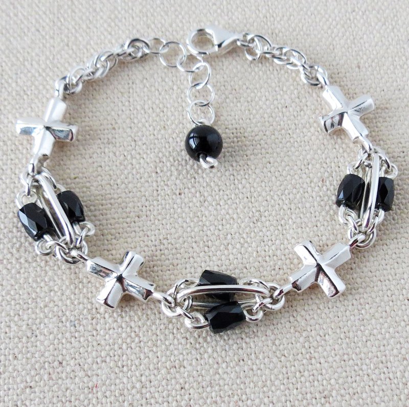 【罂［恋·链］粟】纯银*********时尚〝璀璨光芒〞黑碧玺手链*******防小人喔!【附礼盒】 - 手链/手环 - 宝石 