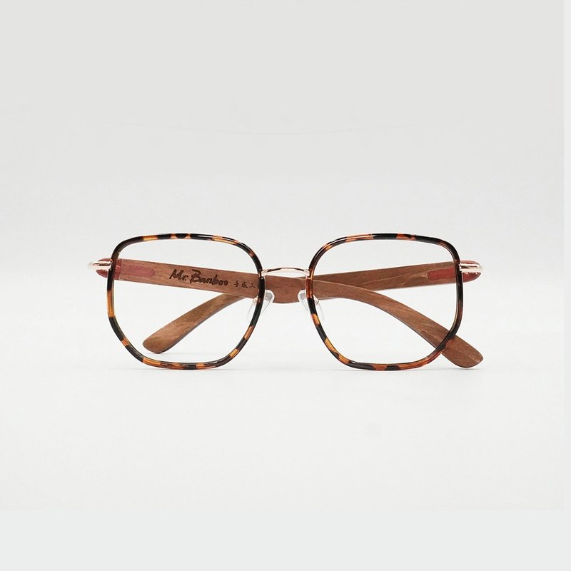 大女王 -大QQ22 queen size 豹纹金木 Mr.Banboo台湾手工眼镜 - 眼镜/眼镜框 - 木头 