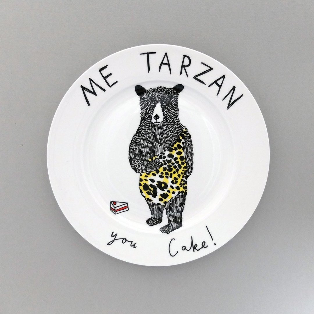 Me Tarzan, you cake 骨瓷餐盘 - 盘子/餐盘/盘架 - 瓷 白色