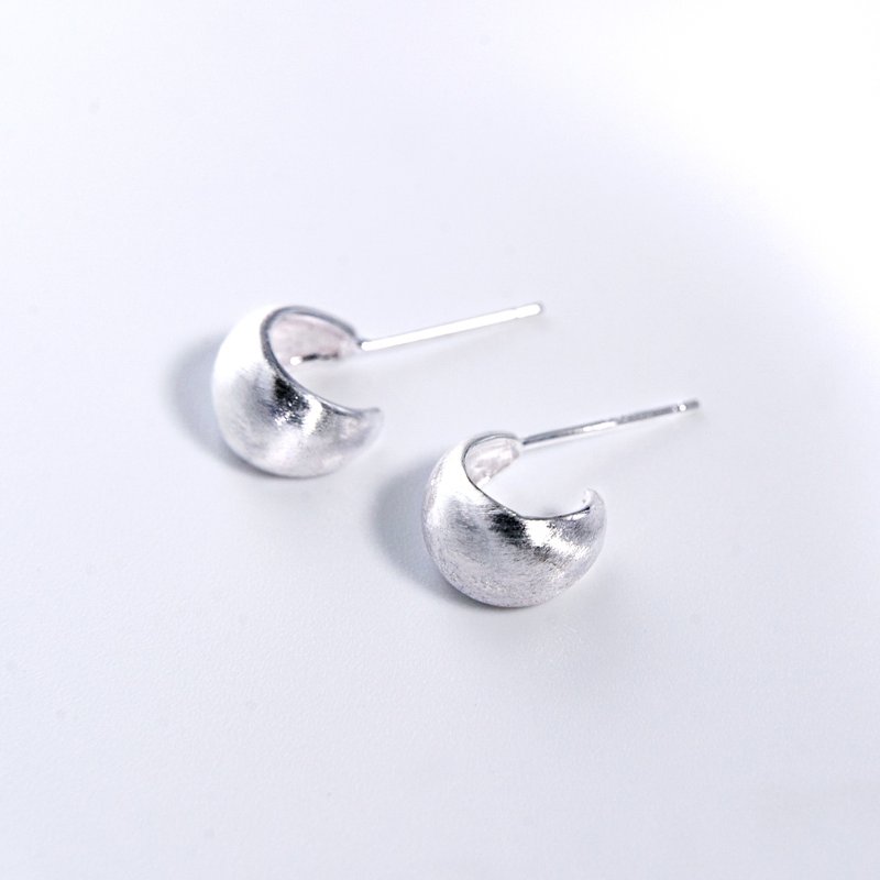 【选物系列】弯叶耳环 - 耳环/耳夹 - 银 