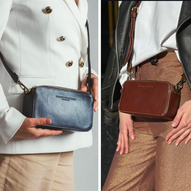 小方包 斜肩包化妆包 CUBO - 侧背包/斜挎包 - 真皮 