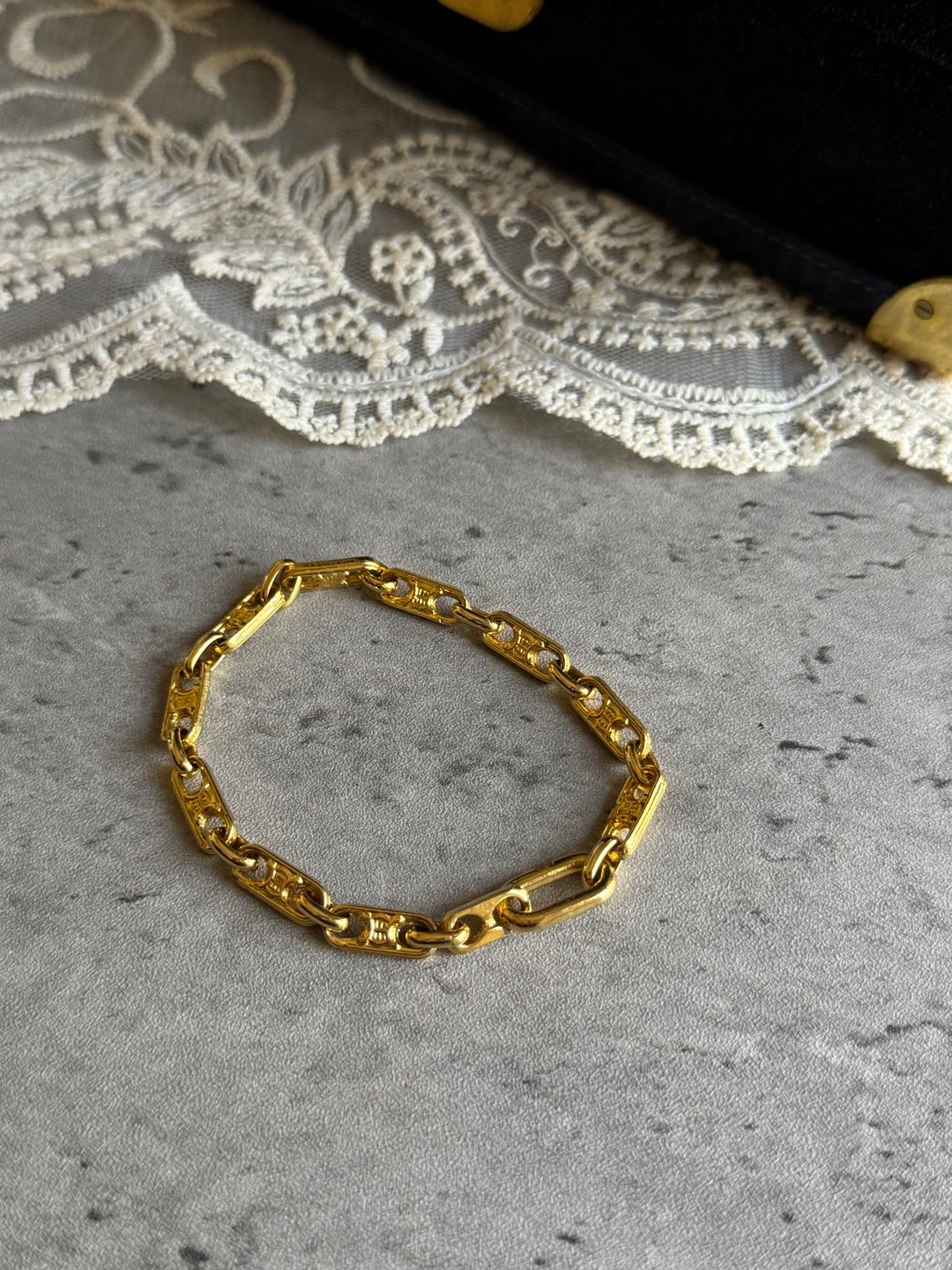 中古正品 Celine 凯旋门 手链 镀金 罕有 古董首饰 礼物 - 手链/手环 - 其他金属 金色