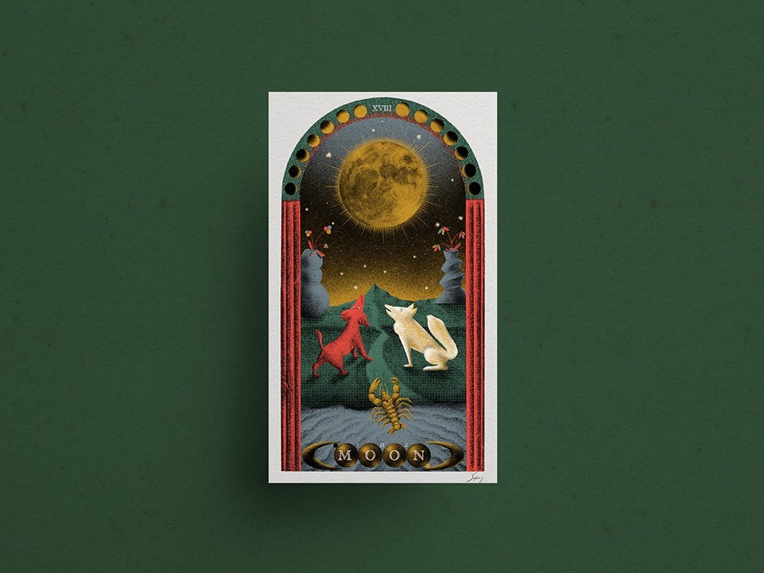 Sophia Ji 微喷画作 | 塔罗系列 | 月亮 - 海报/装饰画/版画 - 纸 绿色