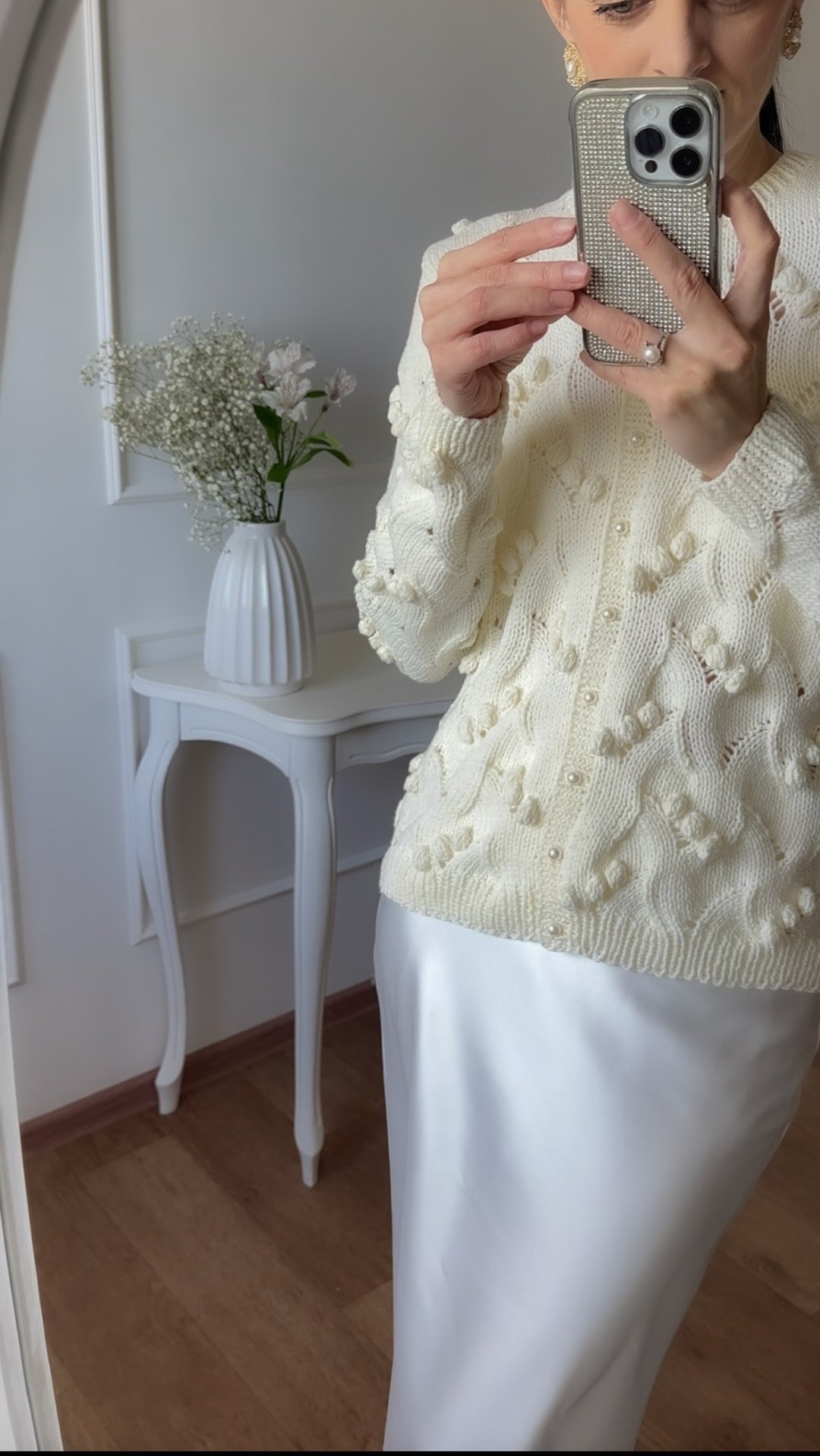 夏季针织外套 手工编织毛衣 外套 奶油白 棉质针织衫 - 女装针织衫/毛衣 - 棉 