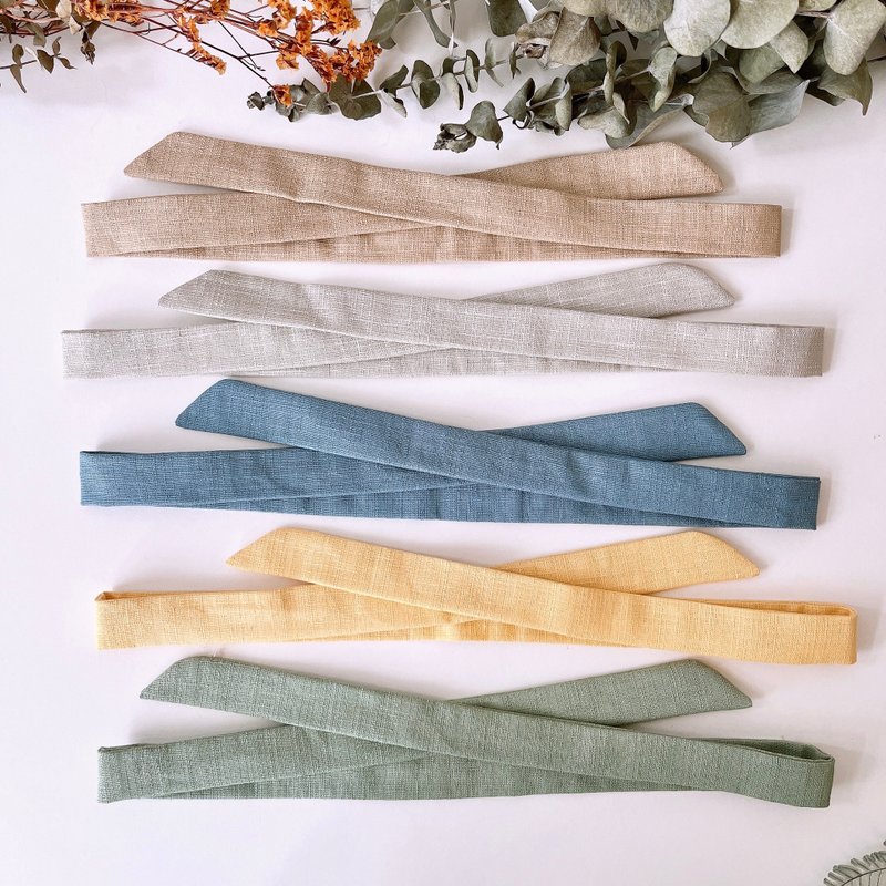 岛森家 / 细版发带 / 纯色系 - 发饰 - 棉．麻 多色