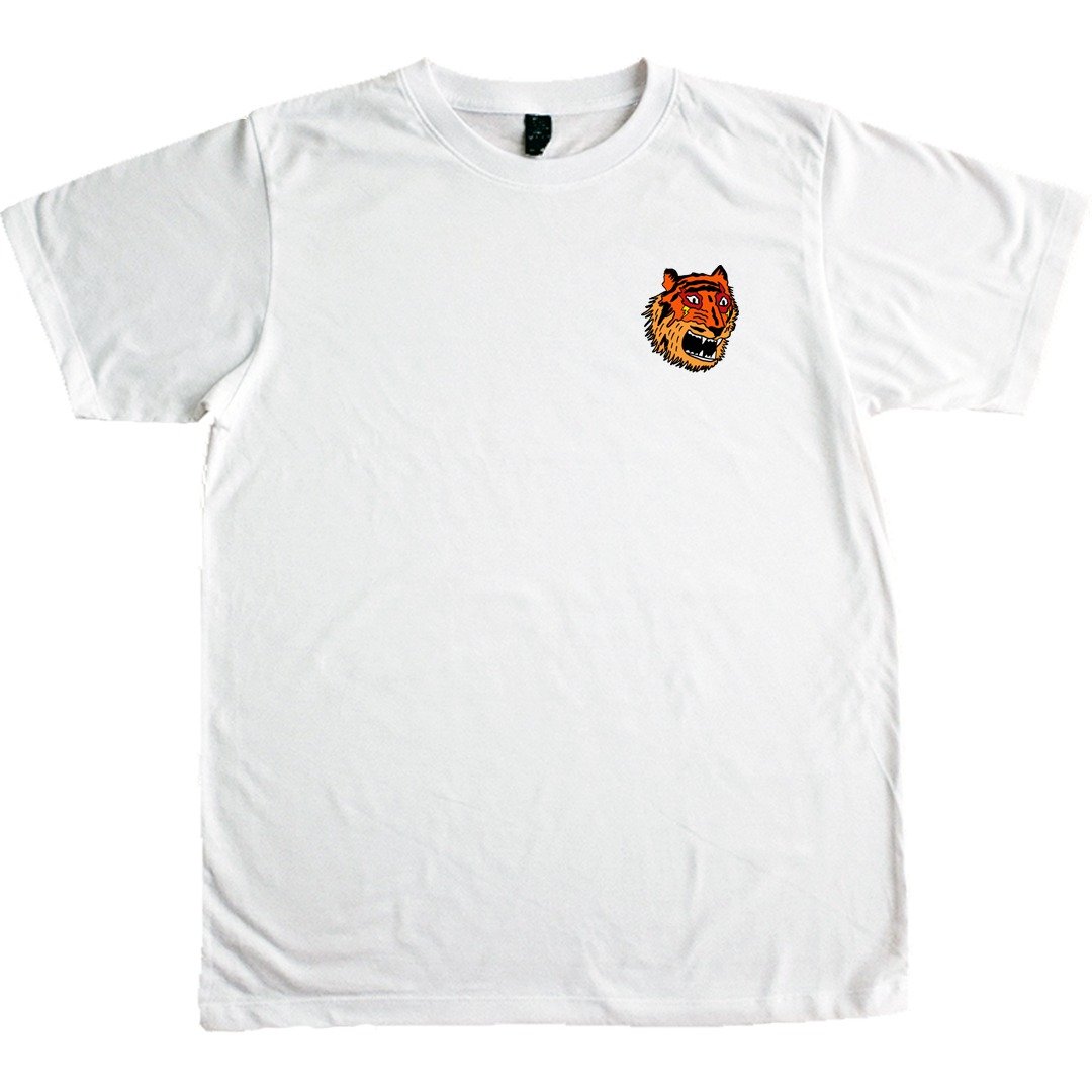 TIGER ROAR !!! illustration printing short-sleeved unisex cotton t-shirt - 女装 T 恤 - 棉 白色