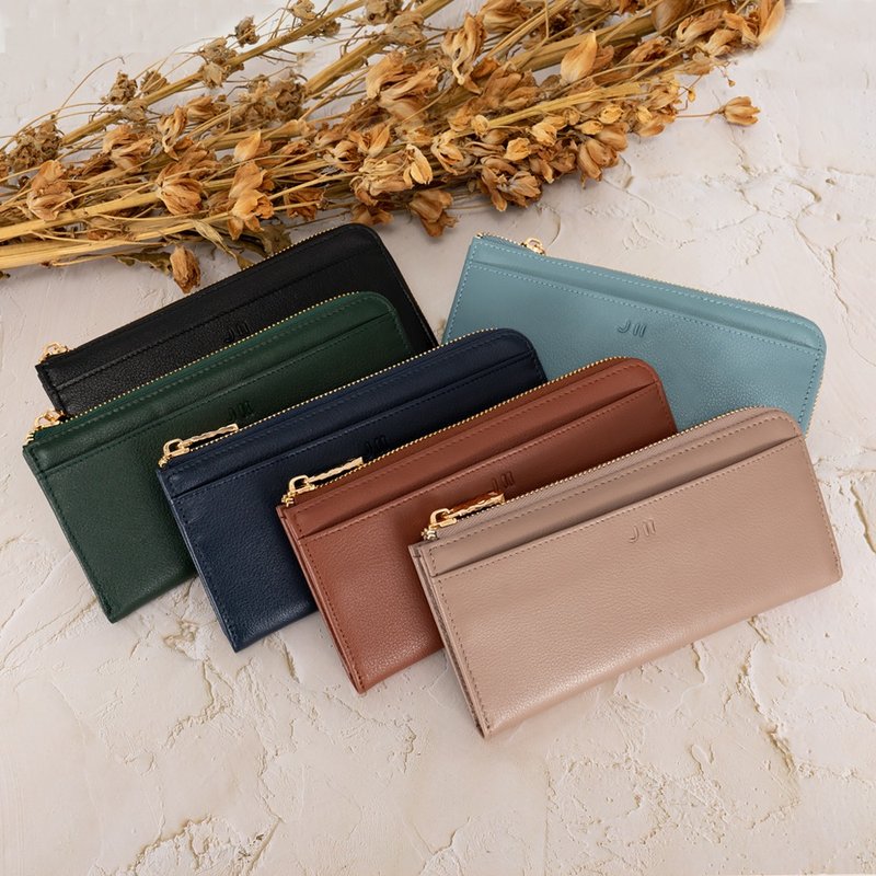 长夹-柔软牛皮L型拉链长夹-黑色-5701-1-多色任选 - 皮夹/钱包 - 真皮 黑色