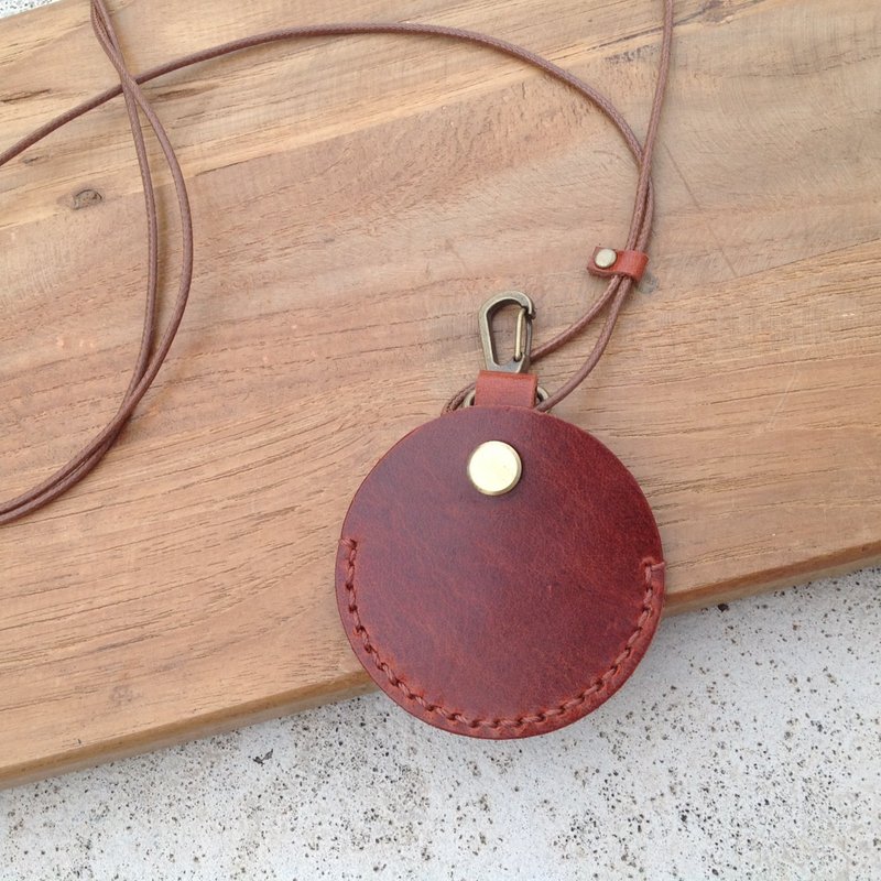 GOGORO钥匙皮套,感应 手工缝制,真皮【届时皮革】咖啡色 - 钥匙链/钥匙包 - 真皮 咖啡色